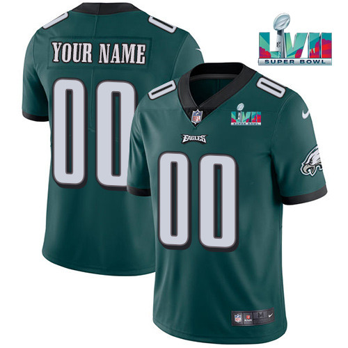 Men's Green Philadelphia Eagles ACTIVE PLAYER Custom Super Bowl LVII Patch Vapor Untouchable Limited Stitched Jersey